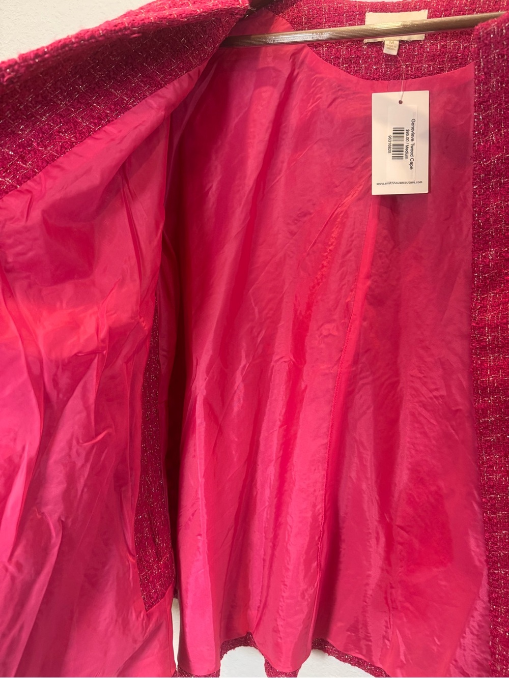 NWT! Flying Tomato Hot Pink Genevieve Tweed Cape - Picture 12 of 12